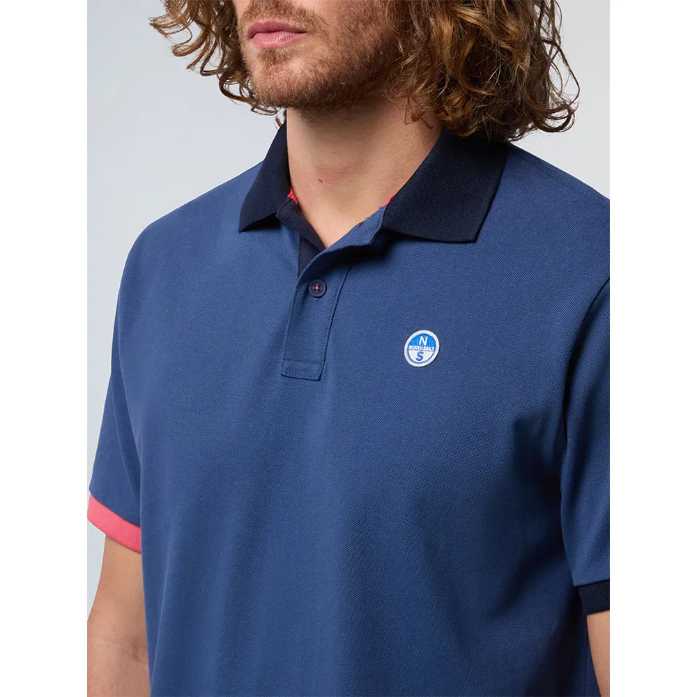 Купить North sails 692440-0787-XL Поло с короткими рукавами Logo 692440 Голубой Dark Denim XL 7ft.ru в интернет магазине Семь Футов