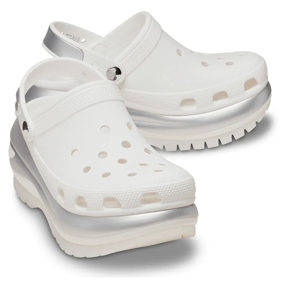 Купить Crocs 210368-138-m5w7 Деревянные башмаки Mega Crush Metallic White / Silver 35x25x15 EU 37 7ft.ru в интернет магазине Семь Футов
