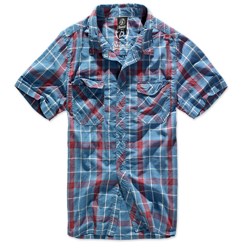 Купить Brandit 4012-42-XXL Рубашка с коротким рукавом Roadstar Голубой Red / Blue 2XL 7ft.ru в интернет магазине Семь Футов