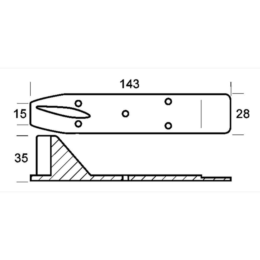 Купить Tecnoseal 2626902 6-8-9.9-15HP цинковый ребристый анод  Silver 143 x 28 x 35 mm  7ft.ru в интернет магазине Семь Футов