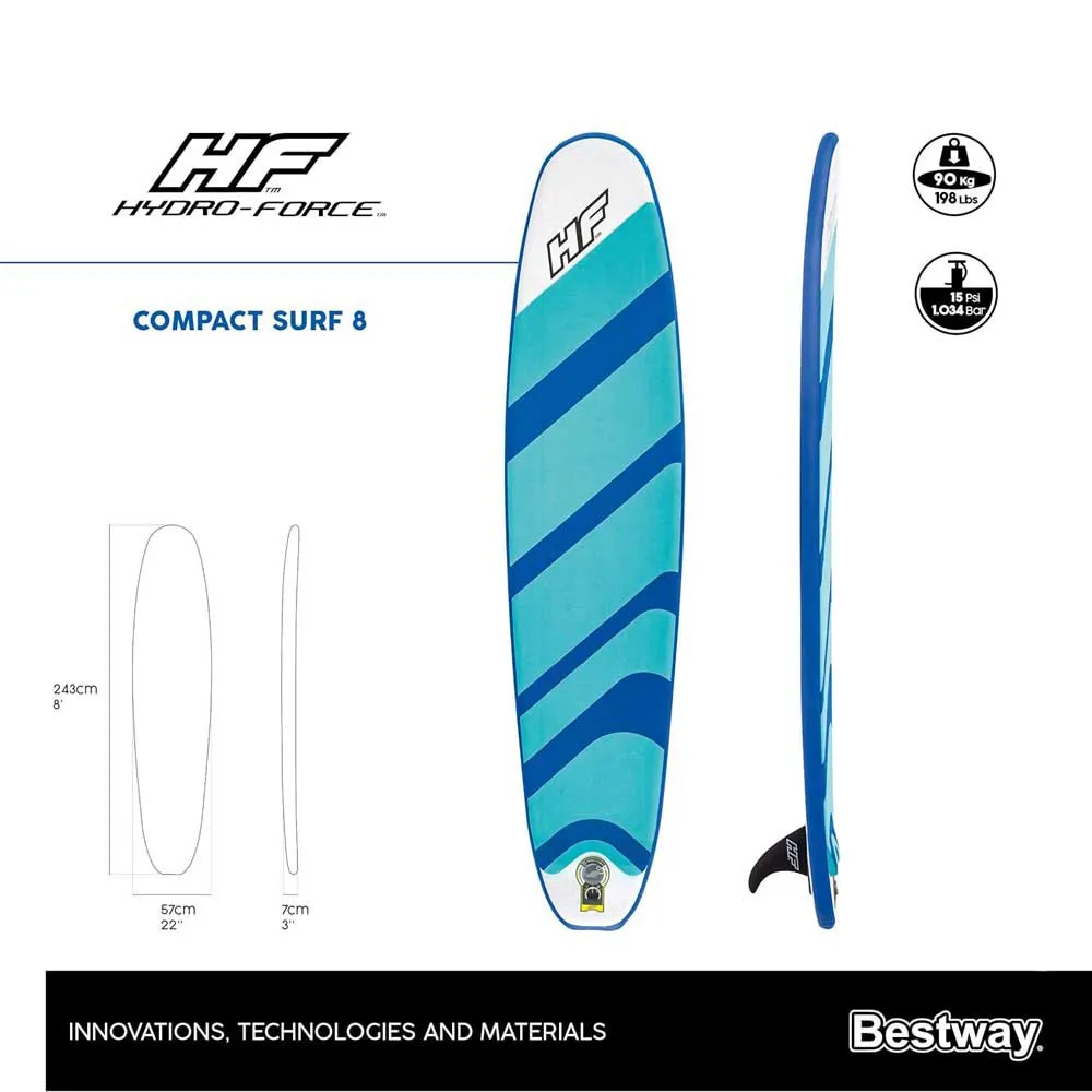 Купить Bestway 65336 Надувной комплект для падлбординга Hydro-ForceSurf 8´0´´ Multicolour 41x64x29 243.8 cm 7ft.ru в интернет магазине Семь Футов