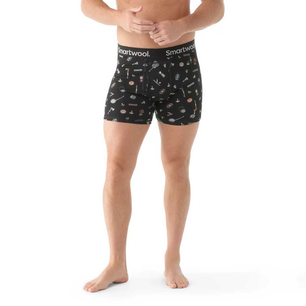 Купить Smartwool SW017005N541.S Боксёр Merino Print Brief Черный  Black Gone Camping S 7ft.ru в интернет магазине Семь Футов