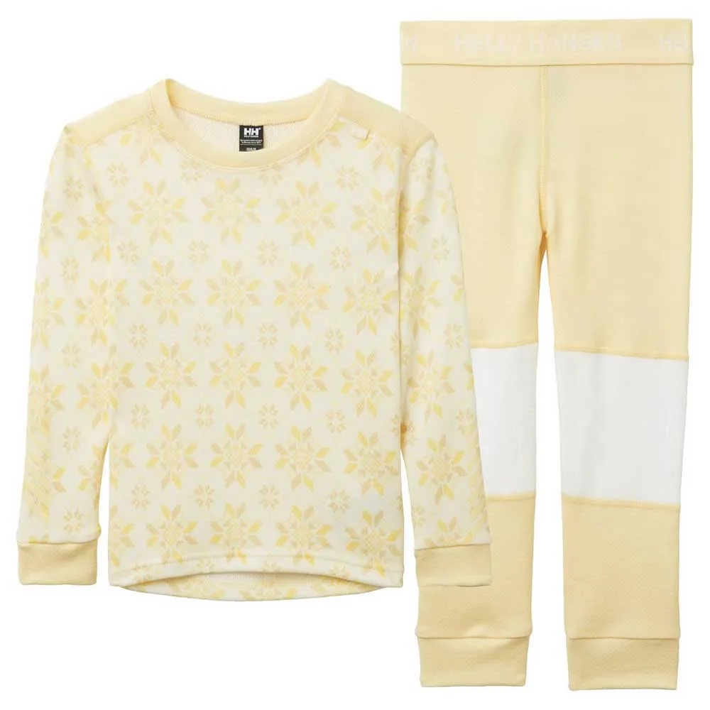 Купить Helly hansen 40525_367-104 Набор базовых слоев Graphic Lifa Merino Yellow Cream 60x40x40 3-4 Years 7ft.ru в интернет магазине Семь Футов