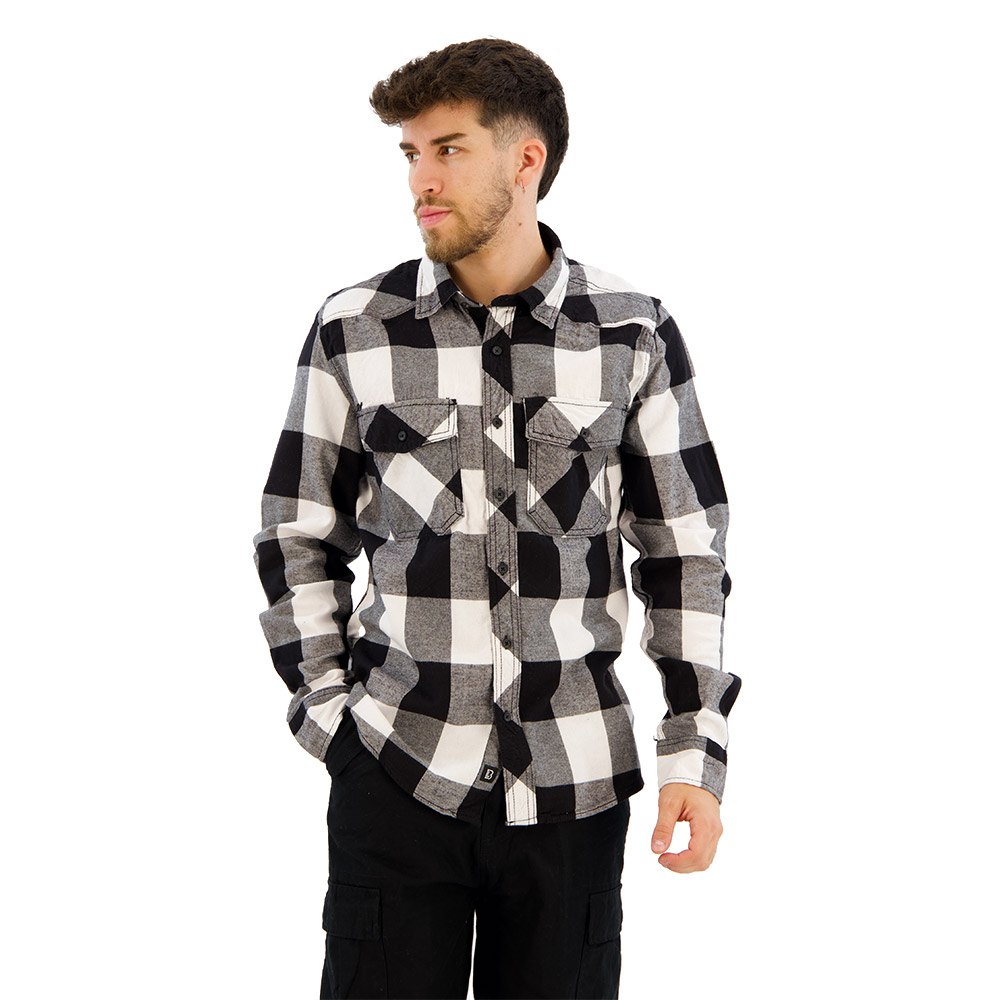 Купить Brandit 4002-46-XXL Рубашка с длинным рукавом Check Черный White / Black 2XL 7ft.ru в интернет магазине Семь Футов