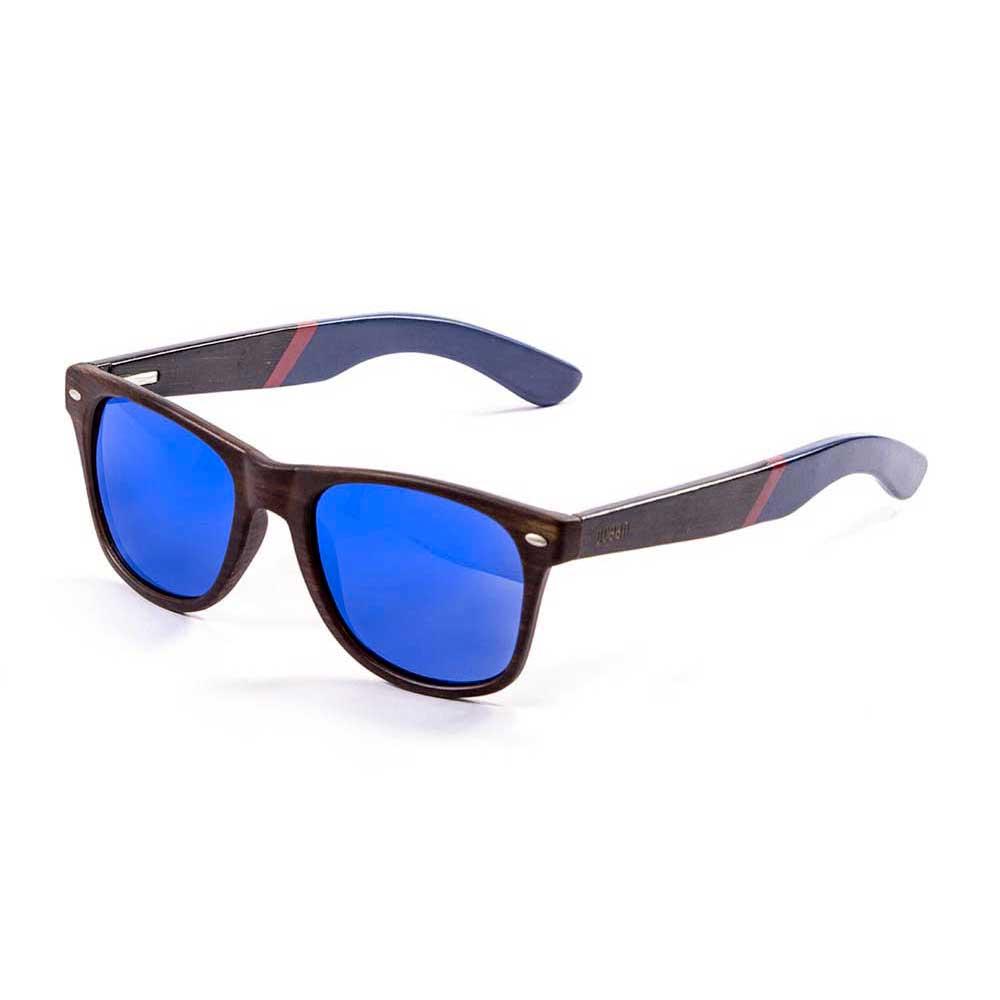 Купить Ocean sunglasses 50111.2 Деревянные поляризованные солнцезащитные очки Beach Brown Dark / Blue / Red / Blue Dark 7ft.ru в интернет магазине Семь Футов