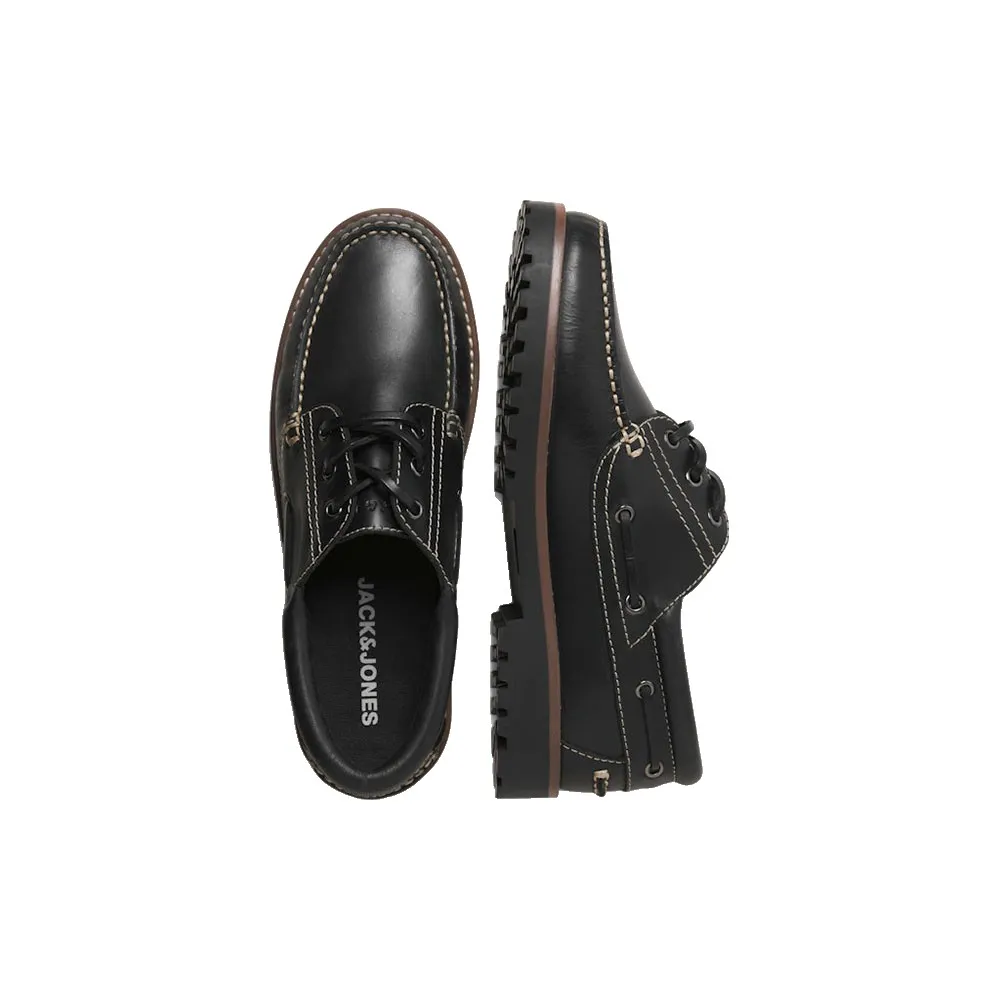 Купить Jack & jones 12285797-black-45 Палубные туфли Brooklyn Leather 35x25x15 EU 45 7ft.ru в интернет магазине Семь Футов