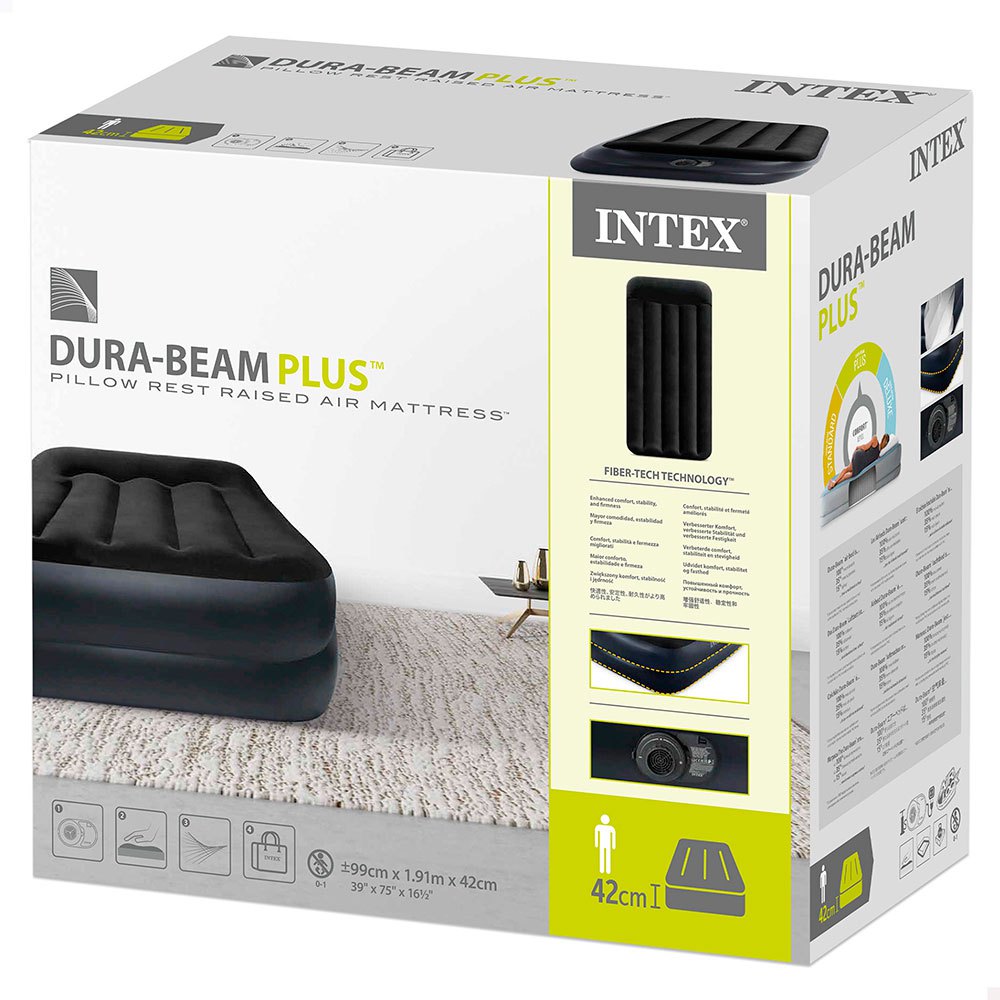 Купить Intex 64122 Dura-Beam Standard Pillow Rest Матрас Черный Black 99 x 191 x 30 cm 7ft.ru в интернет магазине Семь Футов