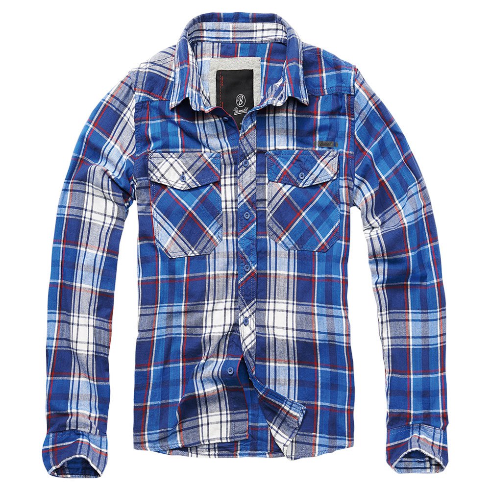 Купить Brandit 4002-8-S Рубашка с длинным рукавом Check Белая Navy S 7ft.ru в интернет магазине Семь Футов