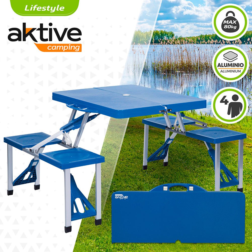 Купить Aktive 52892 85x64x67 cm Стол с сиденьем Голубой Blue 7ft.ru в интернет магазине Семь Футов