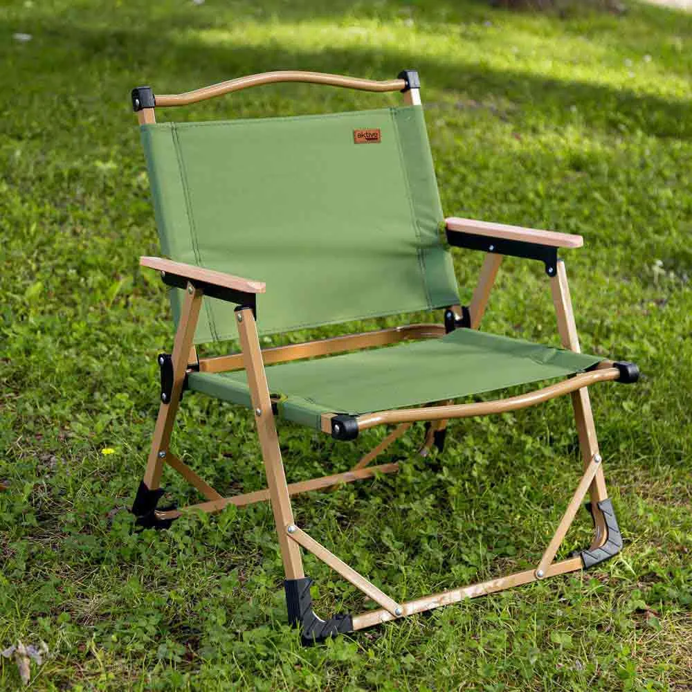 Купить Aktive 63067 низкий стул (nizkiy stul) Glamping 52x45x62 cm Green / Brown 7ft.ru в интернет магазине Семь Футов