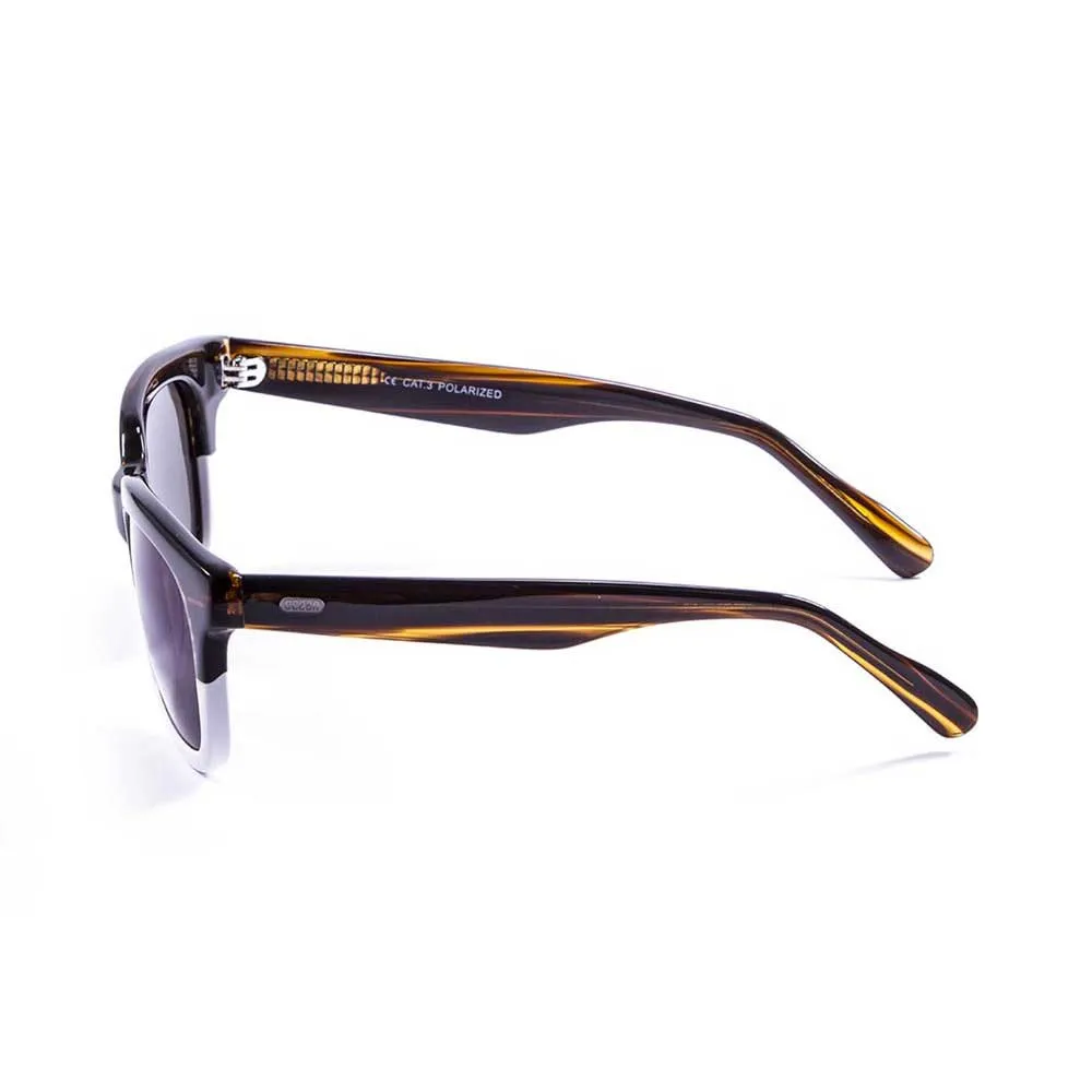 Купить Ocean sunglasses 61000.1 поляризованные солнцезащитные очки San Clemente Brown / White / Blue 25x12x10 7ft.ru в интернет магазине Семь Футов
