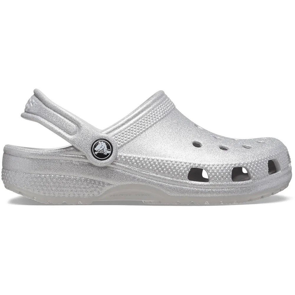 Купить Crocs 206993-0ic-j3 Деревянные башмаки Classic Glitter Clog K Silver Glitter 35x25x15 EU 34 7ft.ru в интернет магазине Семь Футов