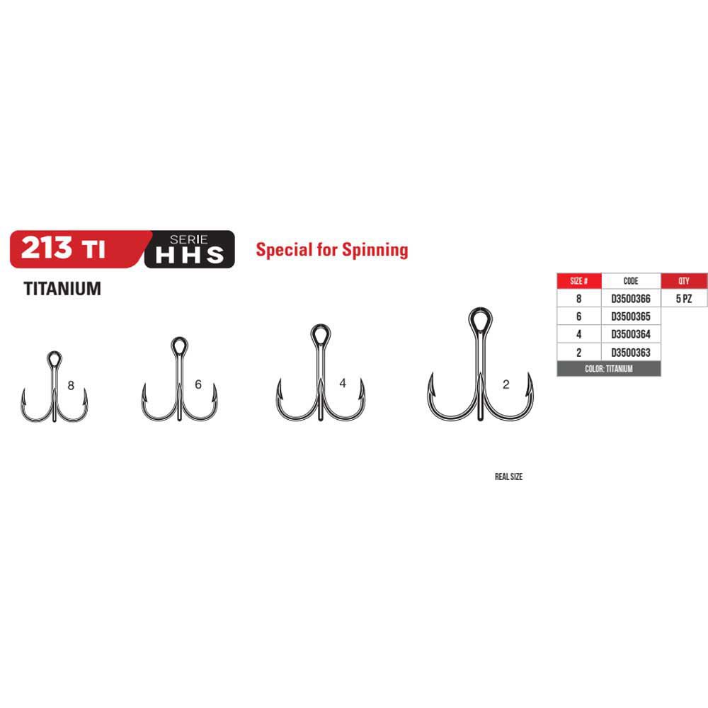 Купить Jatsui D3500366 213TI Колючий Тройной Крючок  Titanium 8 7ft.ru в интернет магазине Семь Футов