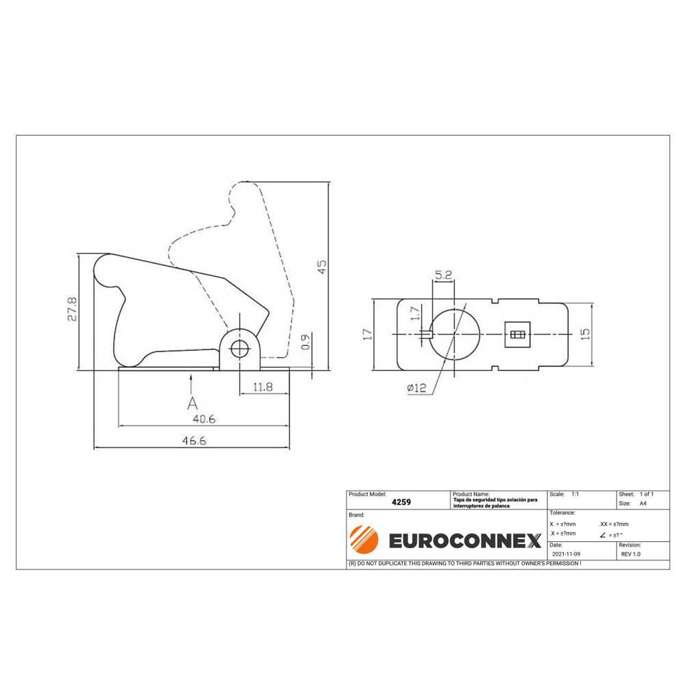 Купить Euroconnex 4259C Рычажный переключатель защитной крышки Серебристый Carbon 7ft.ru в интернет магазине Семь Футов