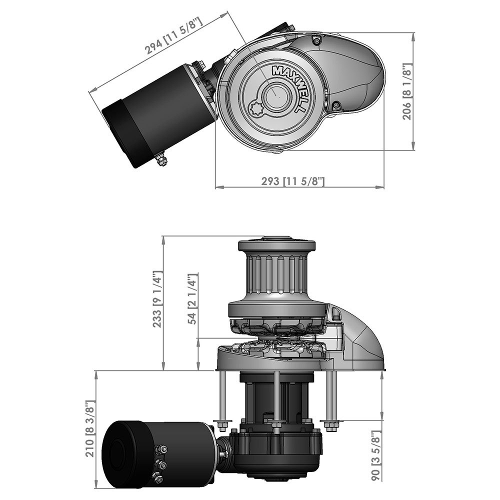 Купить Maxwell P104659 RC12-12 24V 1200W 90TDC CW Цыганский+барабанный брашпиль Серебристый Silver 7ft.ru в интернет магазине Семь Футов