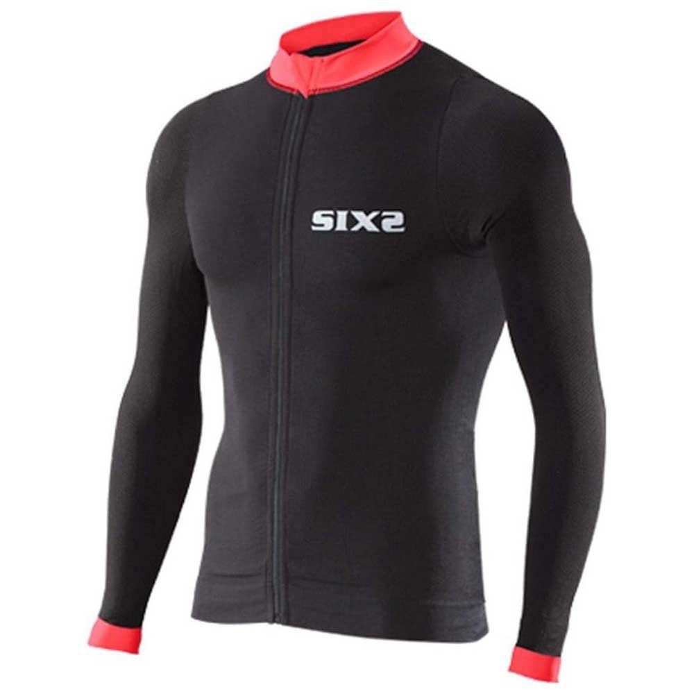 Купить Sixs ABIK4S-SROFI Компрессионная футболка с длинным рукавом BIKE4 STRIPES Черный Black/Red S 7ft.ru в интернет магазине Семь Футов