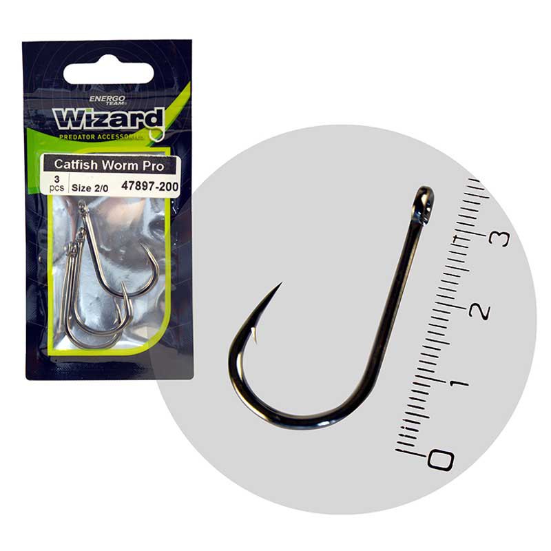 Купить Wizard 47897-500 Catfish Worm Pro Крючки С Одним Глазком Серебристый Silver 5/0 7ft.ru в интернет магазине Семь Футов