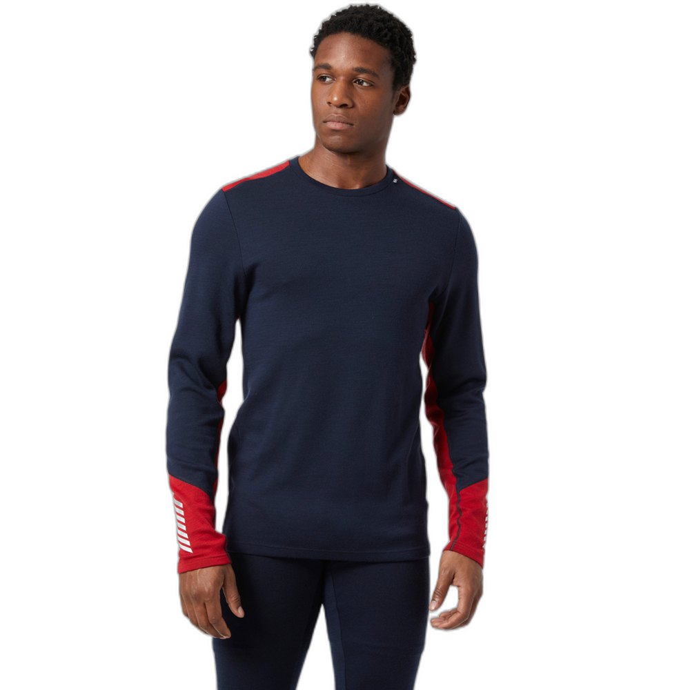 Купить Helly hansen 49364_598-M Базовый слой с длинным рукавом Lifa Merino MidWeight Crew Голубой Navy M 7ft.ru в интернет магазине Семь Футов