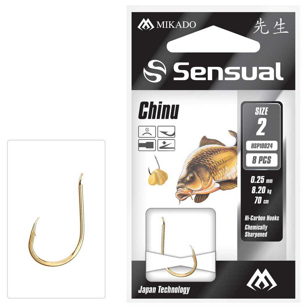 Купить Mikado HP10024-6G-020 Snelled Sensual Chinu 0.200 mm Связанные Крючки Золотистый Gold 6 7ft.ru в интернет магазине Семь Футов