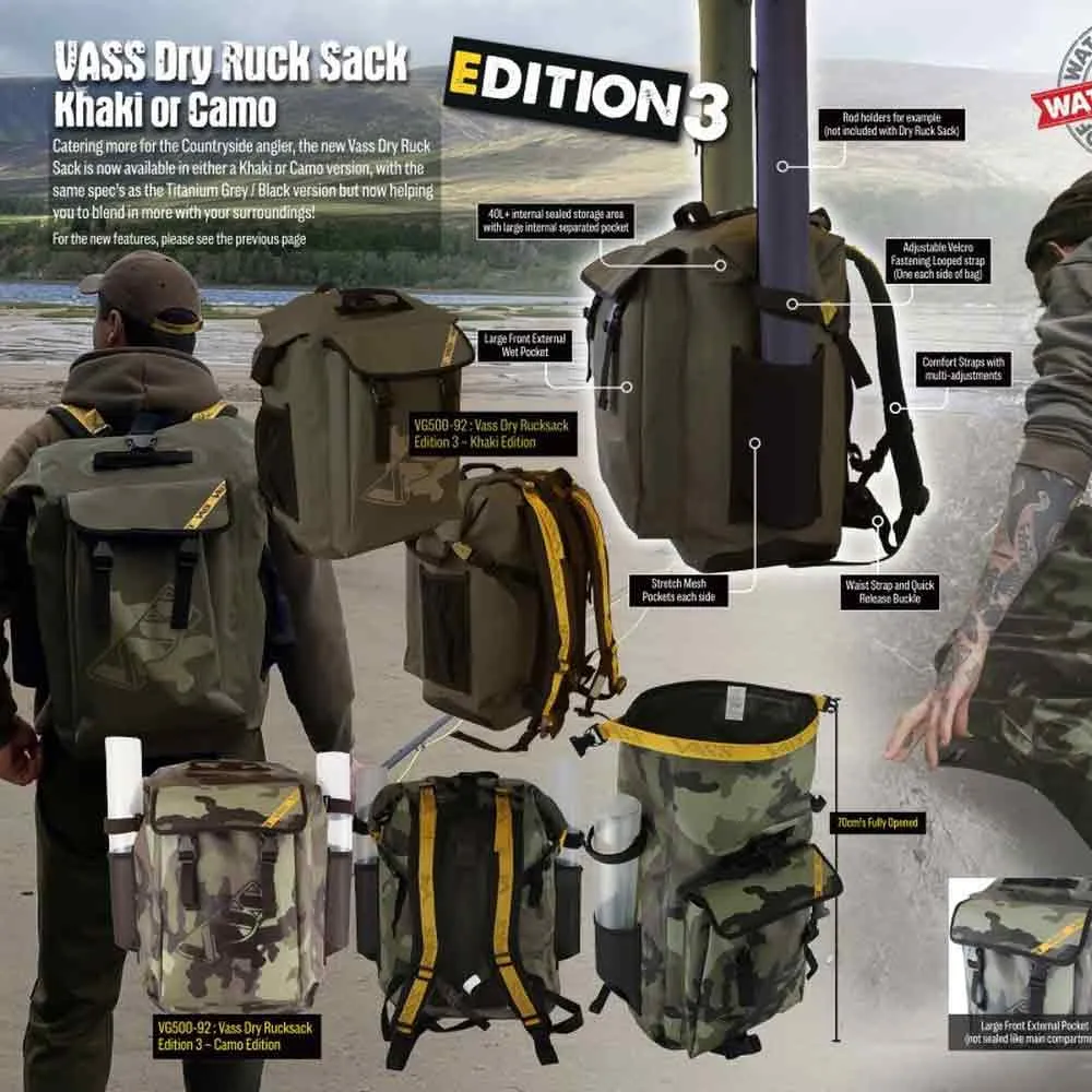 Купить Vass VG500-92/17/40 сухой мешок Edition 3 40L Зеленый  Light Khaki 7ft.ru в интернет магазине Семь Футов