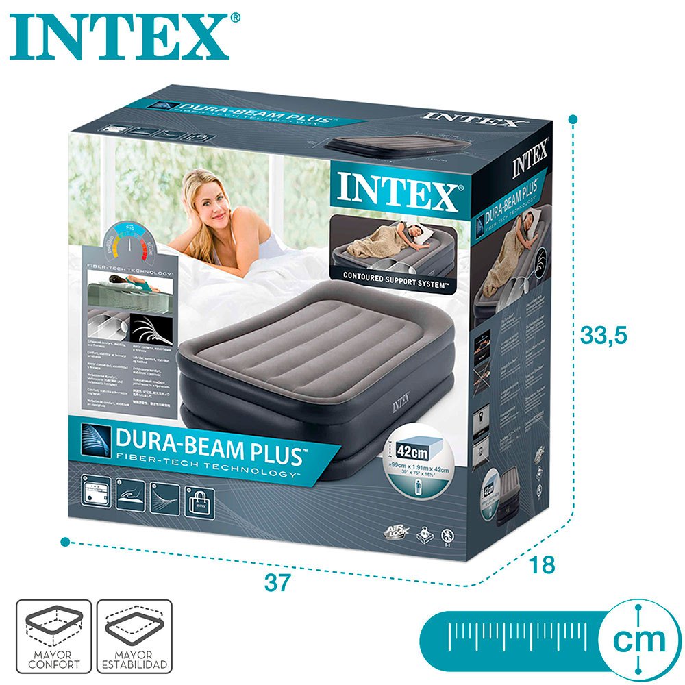 Купить Intex 64132 Dura-Beam Standard Deluxe Pillow Матрас Черный Black 99 x 191 x 42 cm 7ft.ru в интернет магазине Семь Футов