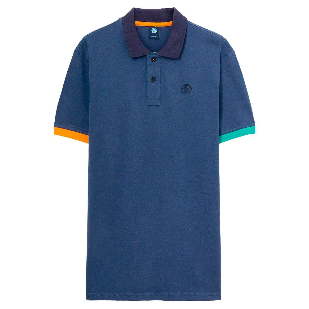 Купить North sails 692356-0787-4 Поло с короткими рукавами 692356 Logo Голубой Dark Denim L 7ft.ru в интернет магазине Семь Футов