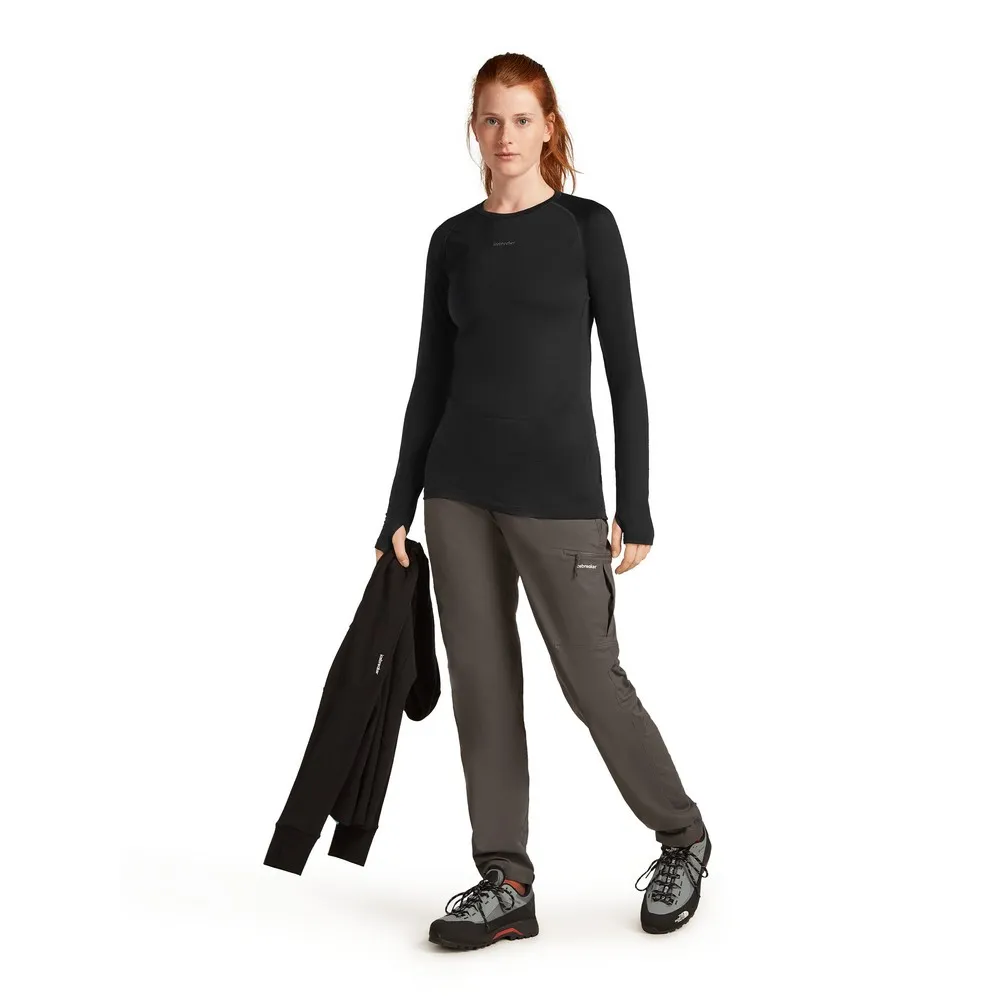 Купить Icebreaker 0a579l001/xs Базовый слой с длинным рукавом Merino Blend 125 ZoneKnit™ Crewe Black 30x25x2 7ft.ru в интернет магазине Семь Футов