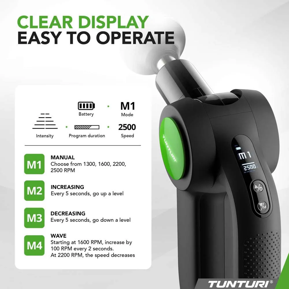 Купить Tunturi 14tusyo081 массажный пистолет MG70 Pro Black 25x20x10 7ft.ru в интернет магазине Семь Футов