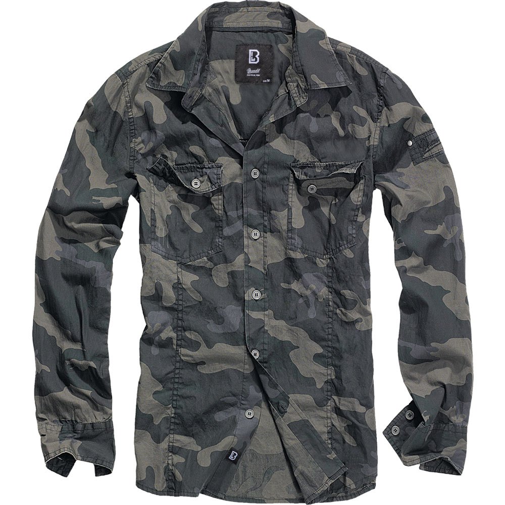 Купить Brandit 4005-4-L Рубашка с длинным рукавом Slim Серый Dark Camo L 7ft.ru в интернет магазине Семь Футов