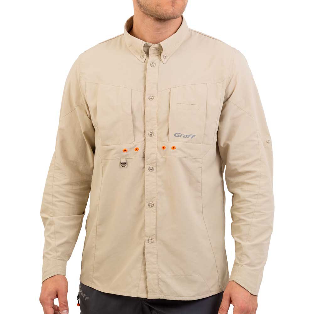Купить Graff 807-KO-CL-10-XL Рубашка с длинным рукавом 807-KO-CL-10 Fishing Бежевый Sand XL 7ft.ru в интернет магазине Семь Футов