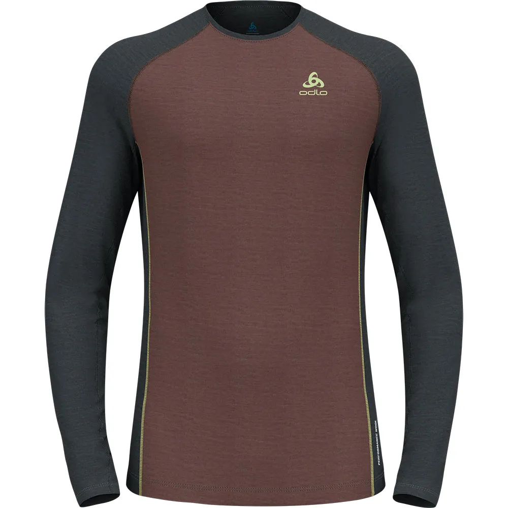Купить Odlo 111292-30913-M Базовый слой с длинным рукавом Natural Performance Коричневый Fudge / Dark Grey Melange M 7ft.ru в интернет магазине Семь Футов