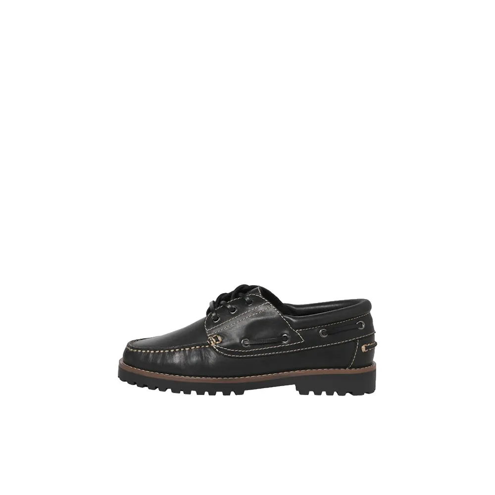 Купить Jack & jones 12285797-black-45 Палубные туфли Brooklyn Leather 35x25x15 EU 45 7ft.ru в интернет магазине Семь Футов