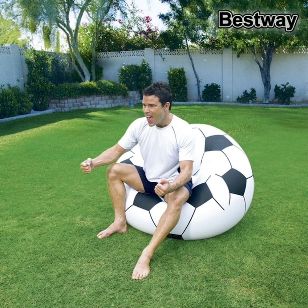 Купить Bestway 75010 Football Chair Воздушный стул  White / Black +6 Years 7ft.ru в интернет магазине Семь Футов