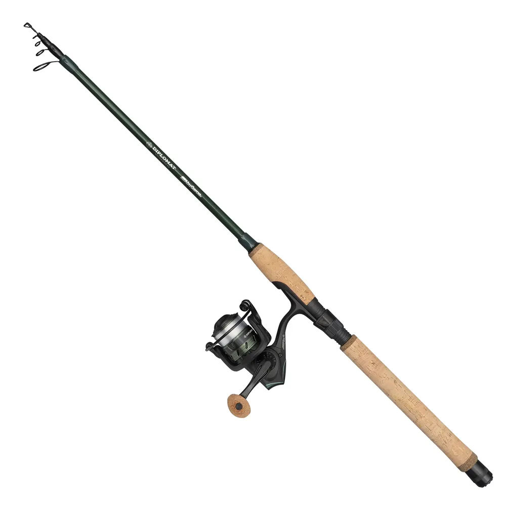 Купить Abu garcia 1612527 Вращающееся комбо Diplomat Wilderness Survival Tele Black / Green 2.13 m 7ft.ru в интернет магазине Семь Футов