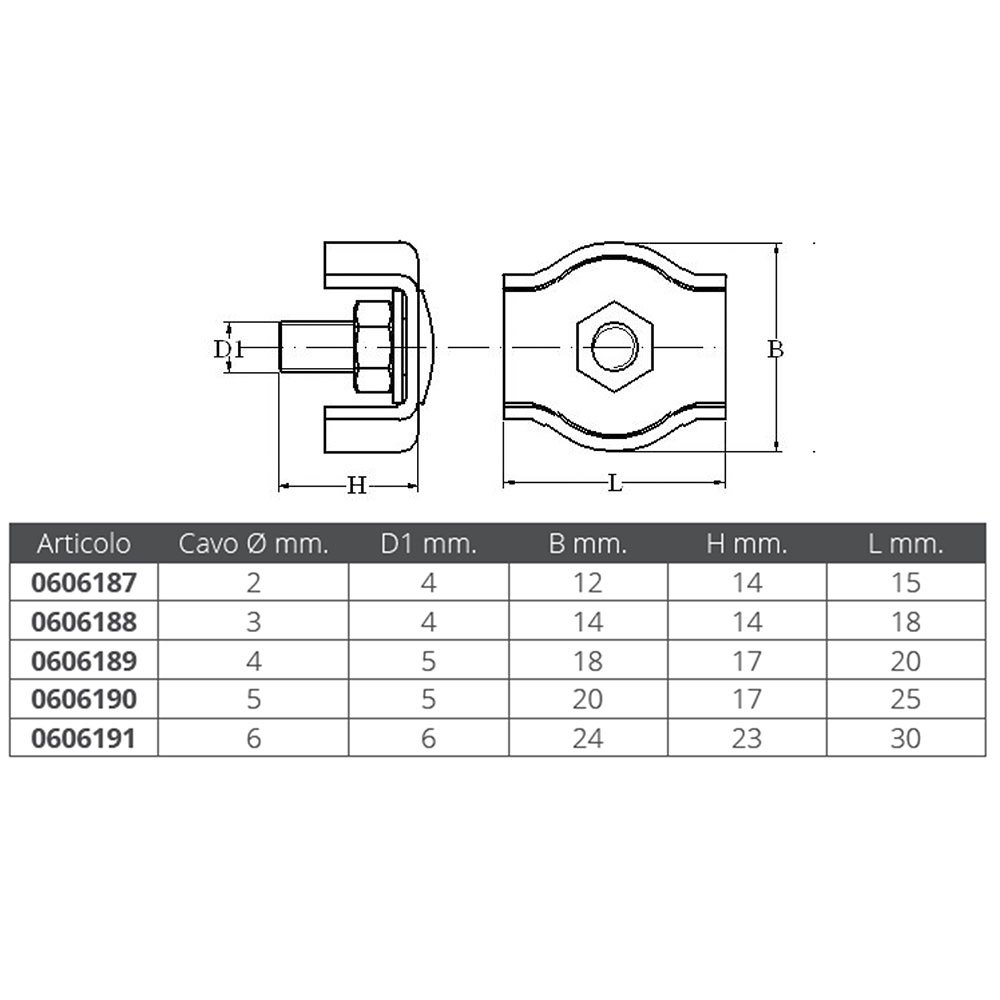 Купить Forniture nautiche italiane 606189 Simplex Wire Зажим для канатов из нержавеющей стали Серебристый Silver 4 mm  7ft.ru в интернет магазине Семь Футов