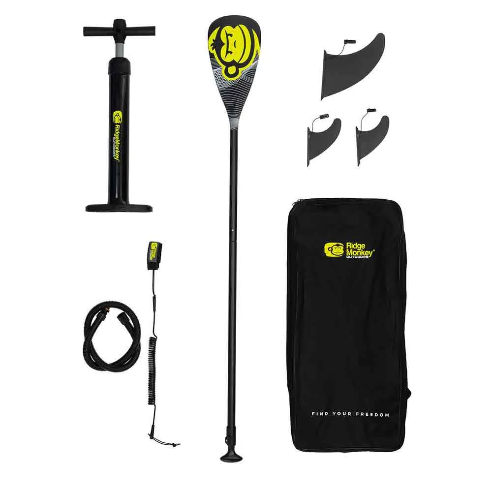 Купить Ridgemonkey out095-sc1 Надувная доска для падлбординга Freedom 10´6´´ Light Grey / Fluoro Yellow 90x38x26 320 cm 7ft.ru в интернет магазине Семь Футов