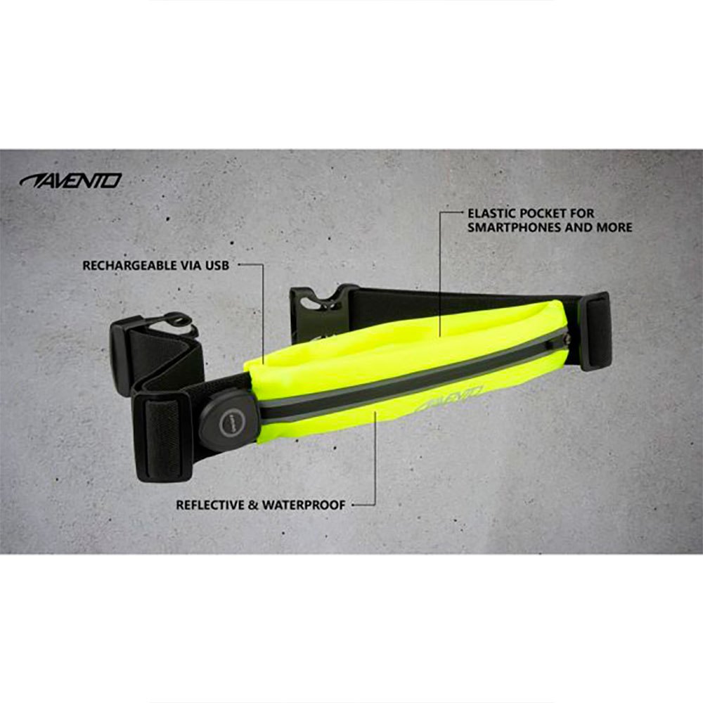 Купить Avento 44RF-FGZ-Uni Pocket + Rechargeable LED Спортивный пояс Fluorescent Yellow / Black 7ft.ru в интернет магазине Семь Футов