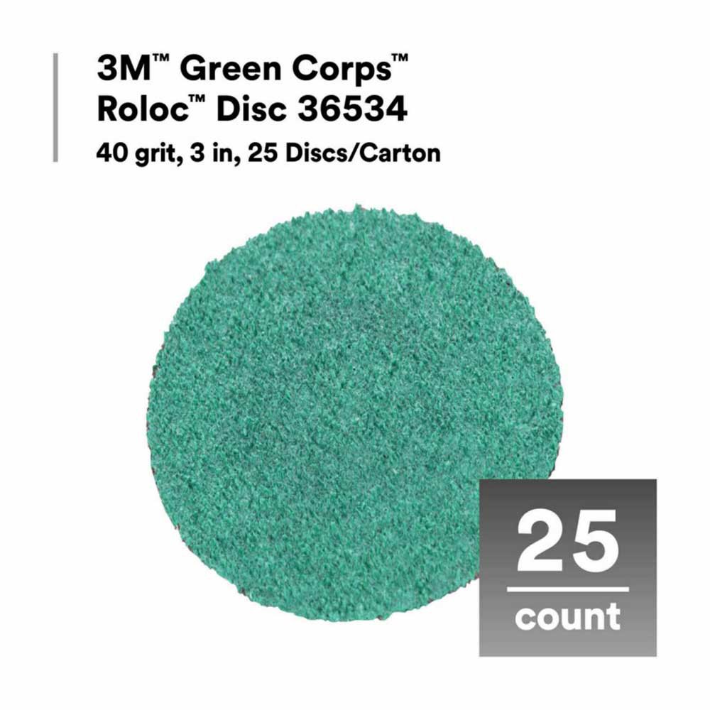 Купить 3M 71-36534 Green Corps 3´´ 40 Диск наждачной бумаги Roloc 25 единицы  Green 7ft.ru в интернет магазине Семь Футов