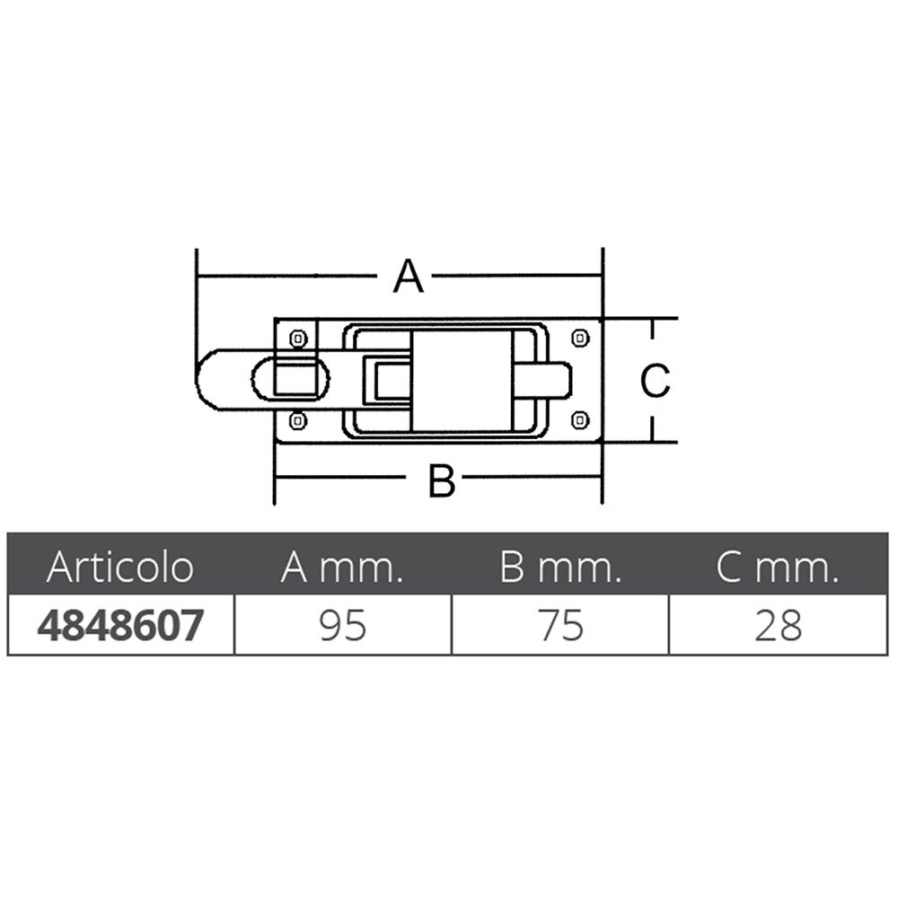 Купить Marine town 4848607 Замок с глазом Серебристый Silver 95 x 28 mm  7ft.ru в интернет магазине Семь Футов