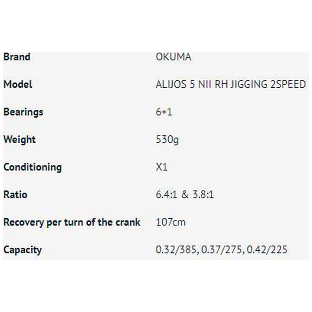 Купить Okuma AJ-5NII Alijos 2 Speed Катушка для джиггинга Серебристый Silver Ratio: 6.4:1-3.8:1  7ft.ru в интернет магазине Семь Футов