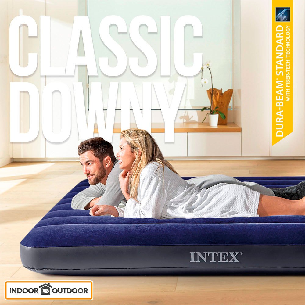 Купить Intex 64758 Dura-Beam Classic Downy Двойной матрас Голубой Blue 191 x 137 x 25 cm 7ft.ru в интернет магазине Семь Футов