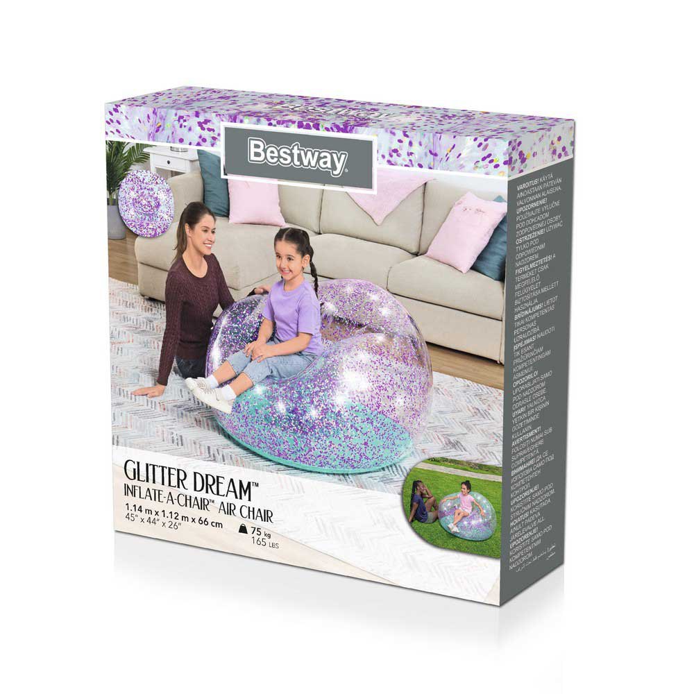 Купить Bestway 75115 младший воздушный стул Glitter Dream 114x112x66 cm Фиолетовый Multicolour 114x112x66 cm 7ft.ru в интернет магазине Семь Футов