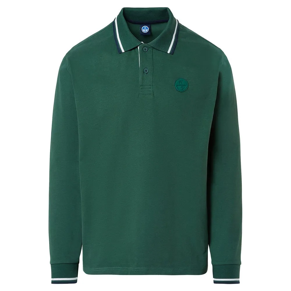 Купить North sails 692336-0400-XXL Поло с длинным рукавомным рукавом Logo Зеленый Green 2XL 7ft.ru в интернет магазине Семь Футов