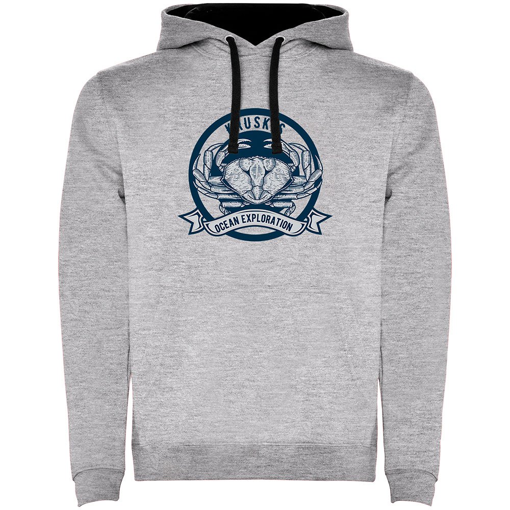 Купить Kruskis SU1067025802C054 Толстовка с капюшоном Crab Logo Two-Colour Серый Heather Grey / Black M 7ft.ru в интернет магазине Семь Футов