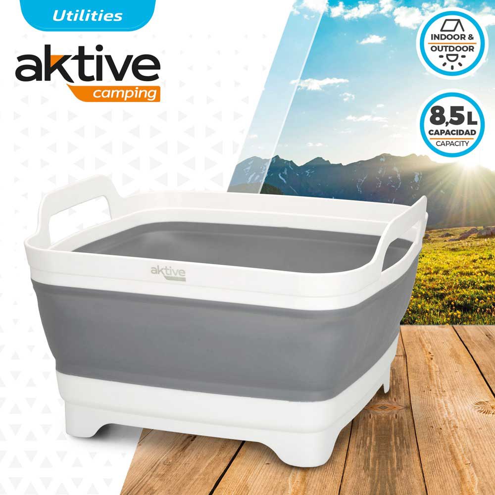 Купить Aktive 52985 8.5L Складная раковина  Grey / White 30.5 x 30 x 20 cm 7ft.ru в интернет магазине Семь Футов