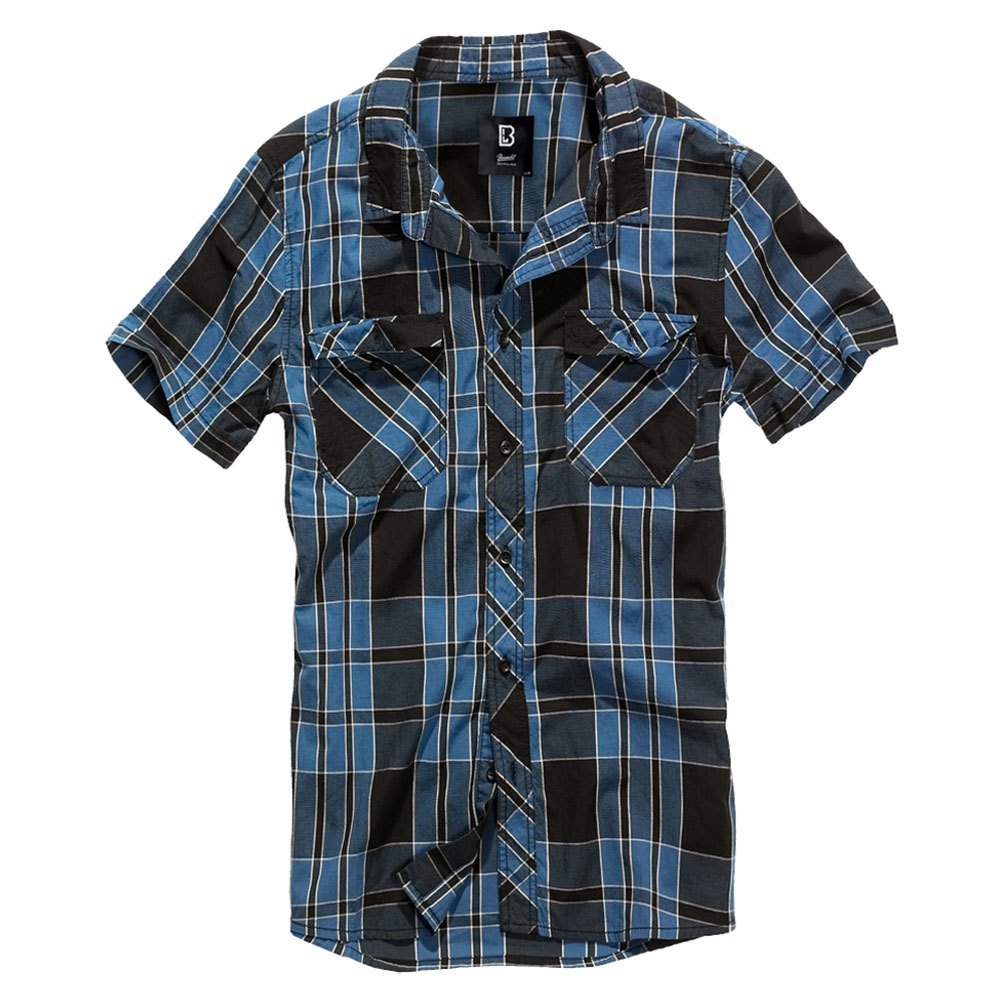 Купить Brandit 4012-87-L Рубашка с коротким рукавом Roadstar Голубой Indigo Checked L 7ft.ru в интернет магазине Семь Футов