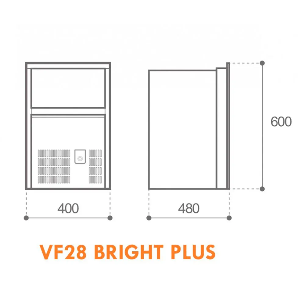 Купить Vitrifrigo 2435057 Ледогенератор VF28 Bright 6.5Kg Silver 62x35x50 600 x 340 x 480 mm 7ft.ru в интернет магазине Семь Футов