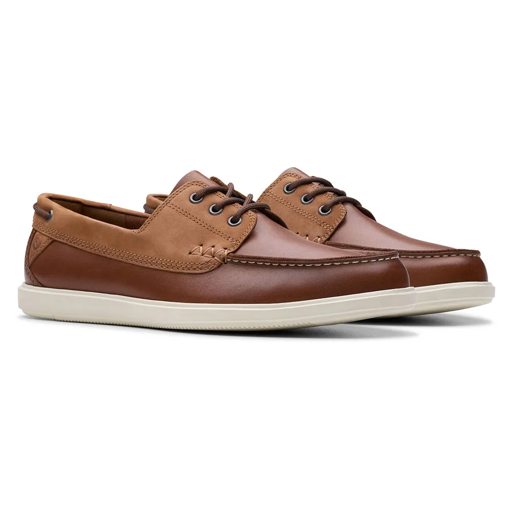 Купить Clarks shoes 26181273-darktanleather-11 Палубные туфли Bratton Boat Dark Tan Leather 35x25x15 EU 46 7ft.ru в интернет магазине Семь Футов