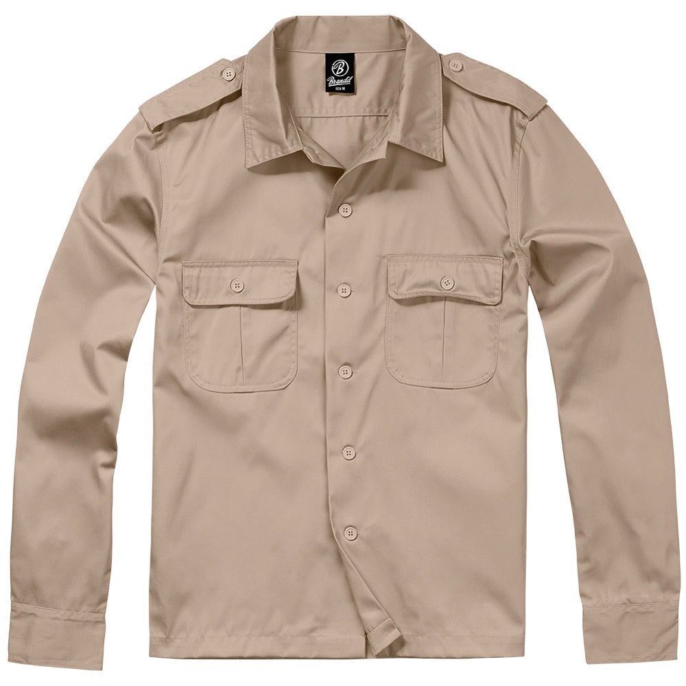 Купить Brandit 4102-3-S Рубашка с длинным рукавом US Бежевый Beige S 7ft.ru в интернет магазине Семь Футов