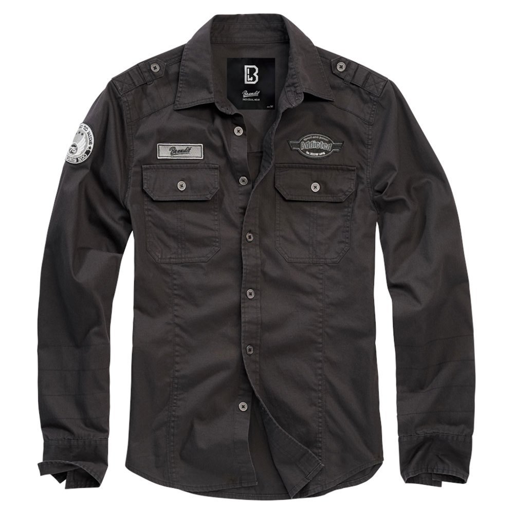 Купить Brandit 4023-2-S Рубашка с длинным рукавом Luis Vintage Черный Black S 7ft.ru в интернет магазине Семь Футов